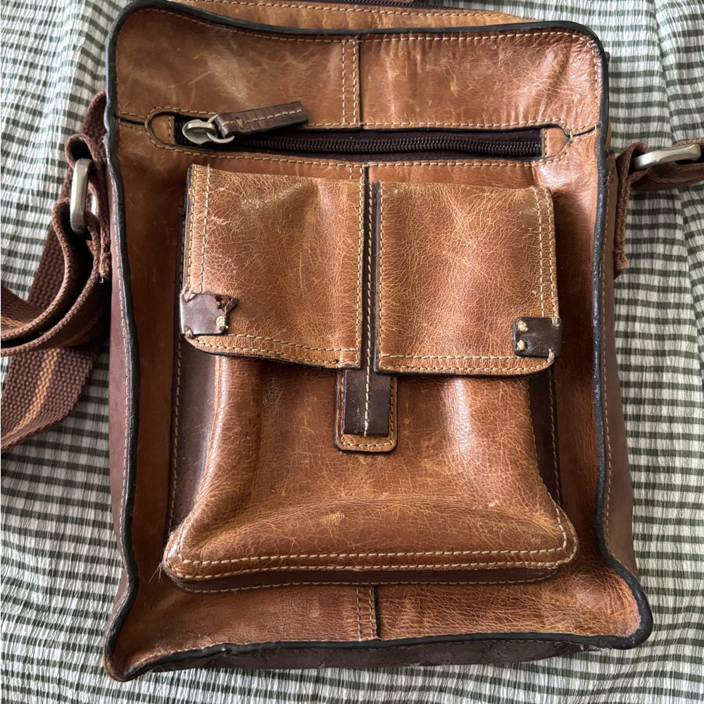 Fossil Brown Leather Crossbody Bag